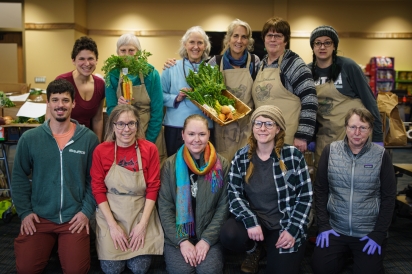 The Sitka Food Co-op is an enormous volunteer effort. Volunteers of all ages help sort and bundle produce, foods, and goods into boxes for its members. 